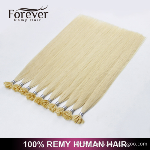 Forever the best 100% remy brazilian Human Hair Wholesale Italian Keratin top quality #613 double drawn cheap u tip hair